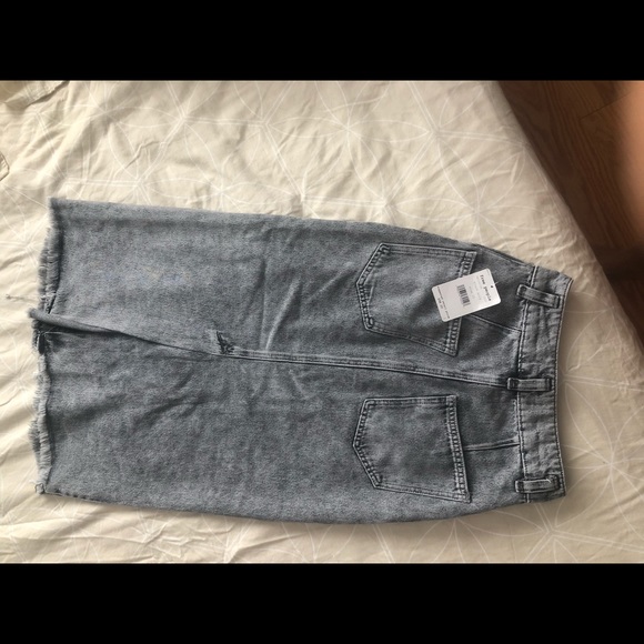 Free people midi black gray denim skirt - Picture 2 of 6